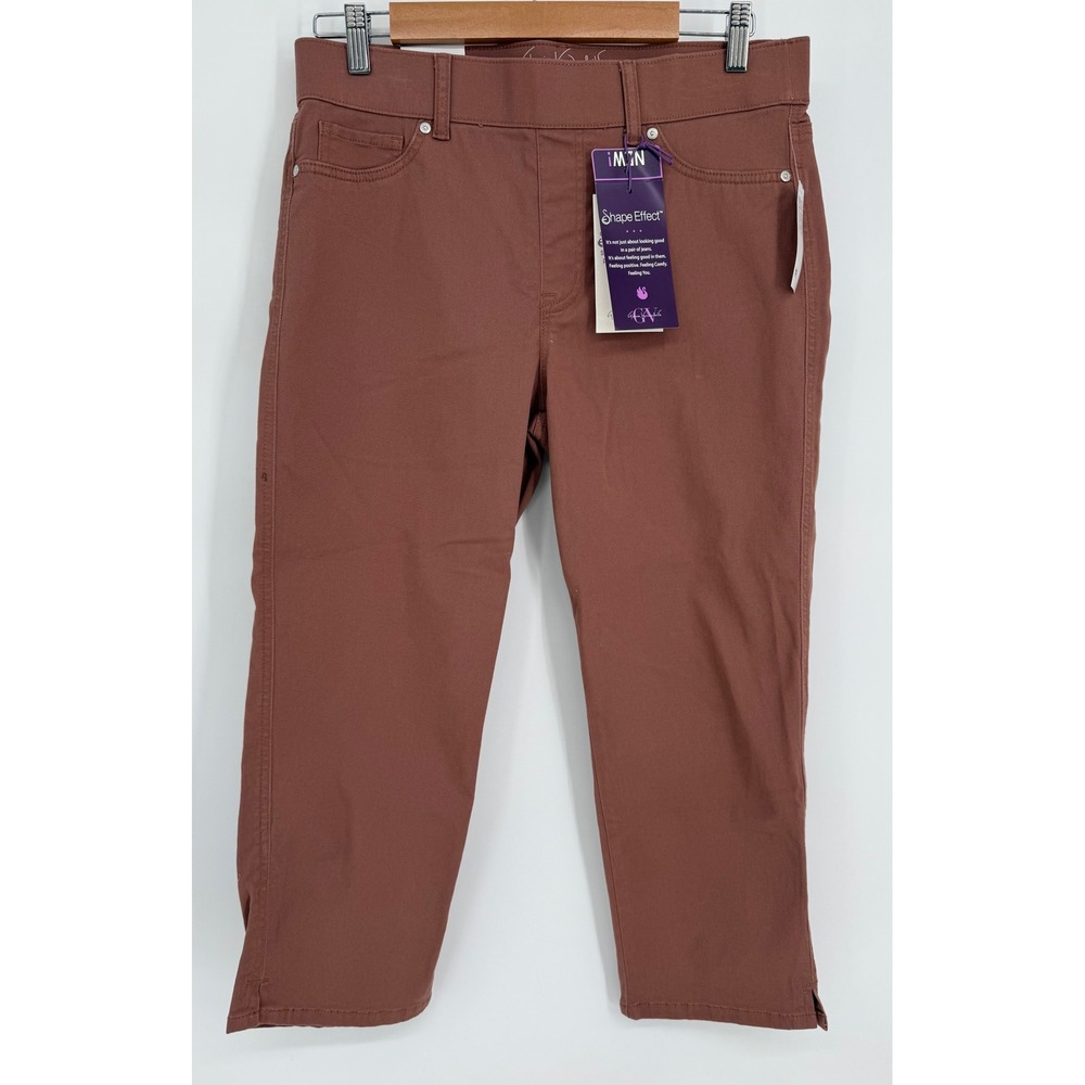 Gloria Vanderbilt Shape Effect High-Rise Capri Pants Clay Brown Women Sz 8 NEW
